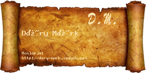 Déry Márk névjegykártya
